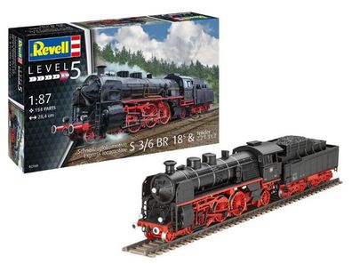 Revell Schnellzuglokomotive S3/6 BR18 & Tender in 1:87 Revell 02168 Bausatz