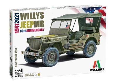 Italeri Willys Jeep MB in 1:24 510003635 Italeri 3635