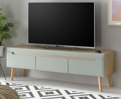 TV-Lowboard in Pistazie Eiche Unterteil für Flat-TV Board 160 cm Fernsehtisch Isgard