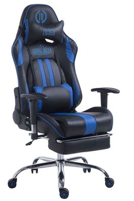 Bürostuhl blau/ schwarz 150 kg belastbar Drehstuhl Chefsessel Gamer Zocker Gamin