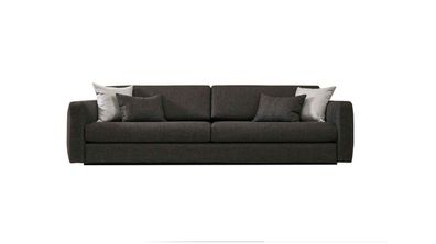 Stoffsofa Dreisitzer Couch Sofa 3 Sitzer Grau Stoff Polstersofa Design