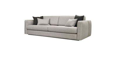 Couch Polstersofa Dreisitzer Sofa 3 Sitzer Grau Stoff Stoffsofa Design