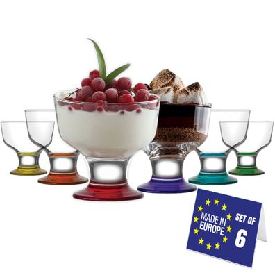 LAV Destina Eisbecher Set 6x 285ml - Premium Dessertgläser Glas