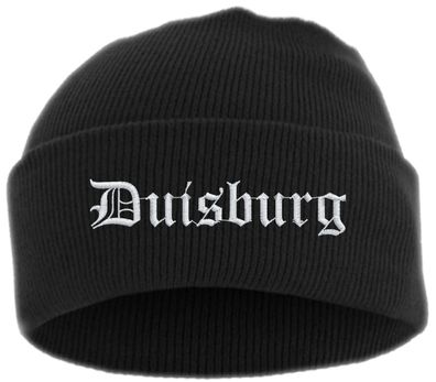 Duisburg Umschlagmütze - Altdeutsch - Bestickt - Mütze mit breitem Umsch...