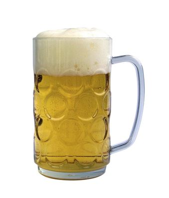 Bierseidel, Bierkrug 0,5 l, SAN, glasklar, Füllstrich, stapelbar, bruchsicher