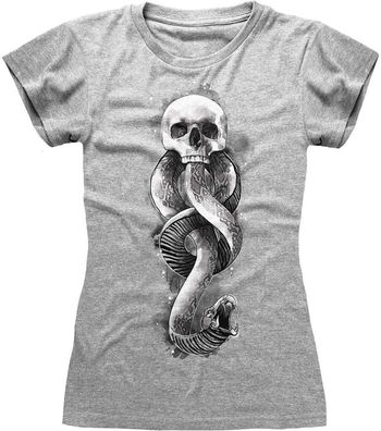 Harry Potter - Dark Arts Snake Damen Shirt Heather Grey