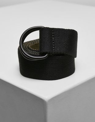 Urban Classics Gürtel Easy D-Ring Belt 2-Pack Black/ Olive + White/ Pepple