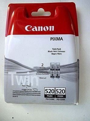 CANON PGI-520 PGBK Patronen schwarz Doppelpack PIXMA IP4600 MP540, PGI-520BK!