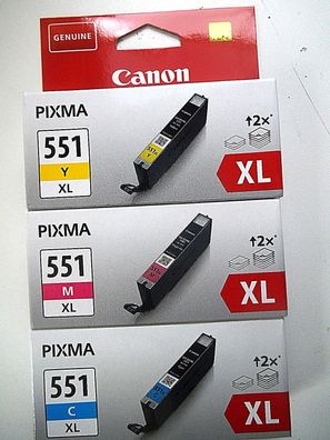 CANON CLI-551 XL cyan magenta gelb, PIXMA IP7250 MX925 MG6350 Original (3)!