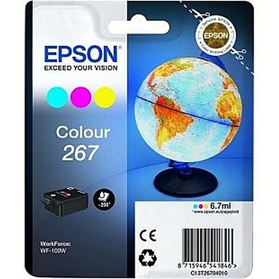 EPSON 267 Tintenpatrone color Workforce 100W, WF100W, Original (T267)