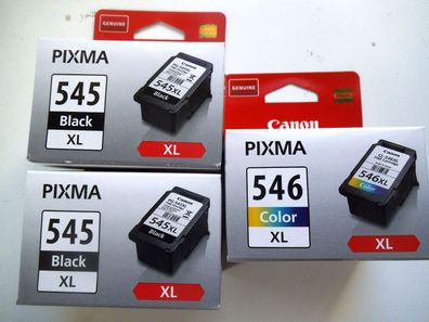 CANON PG-545XL 2x schwarz, CL-546XL 1x color, PIXMA MG2450 MG 2550 Original !