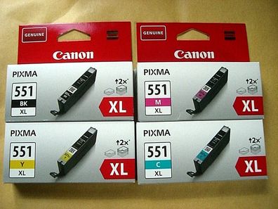 CANON CLI-551XL BK/ C/ M/ Y, PIXMA IP7250 MX925 MG6350 CLI 551 XL Original Neu (4)!