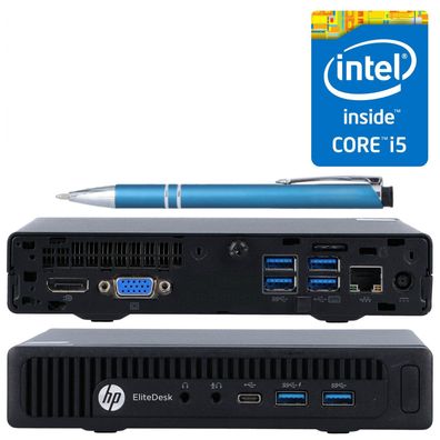 HP Elite Desk 800 G2 Desktop-Mini-PC, Intel Core i5-6500, 16GB RAM, 512GB NVME, Win11