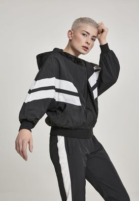 Urban Classics Damen Leichte Jacke Ladies Crinkle Batwing Jacket Black/ White