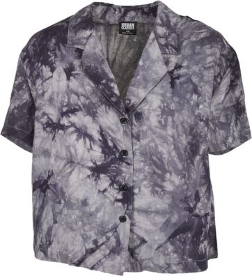 Urban Classics Damen Hemd Ladies Viscose Tie Dye Resort Shirt Dark