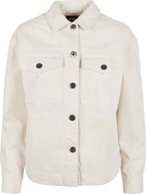 Urban Classics Damen Jacke Ladies Oversized Shirt Jacket Whitesand