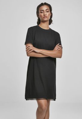 Urban Classics Kleid Ladies Boxy Lace Hem Tee Dress Black