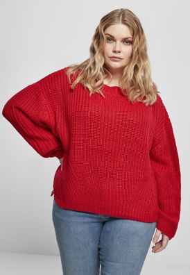 Urban Classics Damen Pullover Ladies Wide Oversize Sweater Fire Red