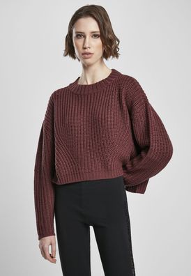 Urban Classics Damen Pullover Ladies Wide Oversize Sweater Cherry