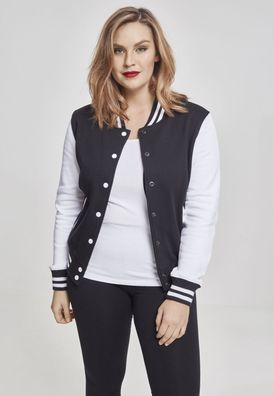 Urban Classics Damen College Jacke Ladies 2-tone College Sweatjacket Black/ White