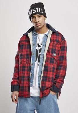 Southpole Jacke Check Flannel Sherpa Jacket Red