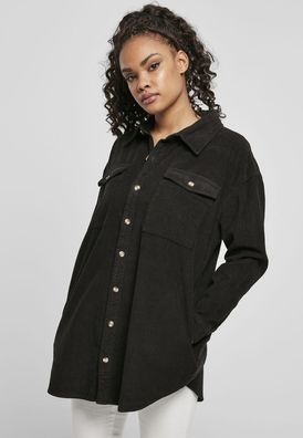 Urban Classics Damen Jacke Ladies Long Corduroy Overshirt Black