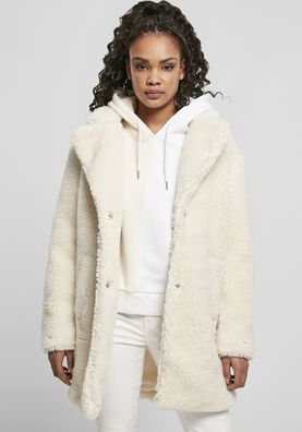 Urban Classics Damen Jacke Ladies Oversized Sherpa Coat Whitesand