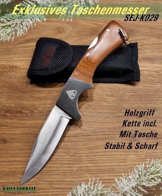 KaSul®| Taschen Messer Holzgriff SEJ-K029 Klappmesser Camping Outdoor Jagdmesser