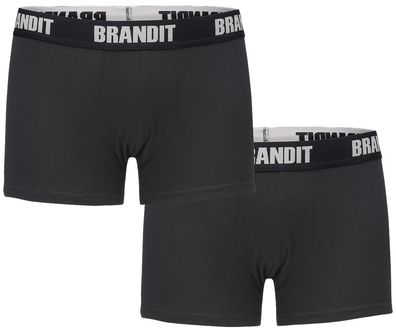 Brandit Boxershorts Logo 2er Pack in Black + Black