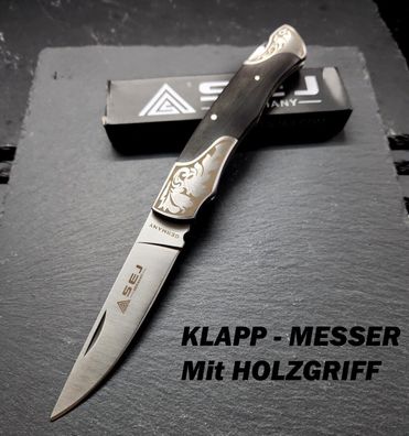 KaSul®| Taschenmesser Holzgriff SEJ-K010 Klappmesser Camping Outdoor Jagdmesser
