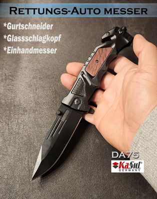 KaSul®| Rettungs-Auto Messer DA75 Einhandmesser Messer Taschenmesser Klappmesser