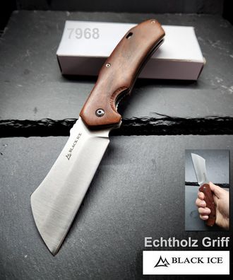 BLACK ICE | 7968 Einhandmesser Messer Taschenmesser Klappmesser Holzgriff Clip