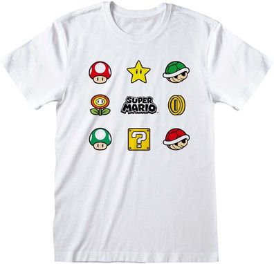 Nintendo Super Mario - Items T-Shirt White