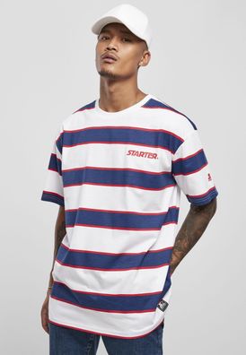 Starter Black Label T-Shirt Starter Logo Striped Tee White/ Blue