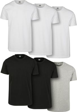 Urban Classics T-Shirt Basic Tee 6-Pack White/ White/ White/ Black/ Grey