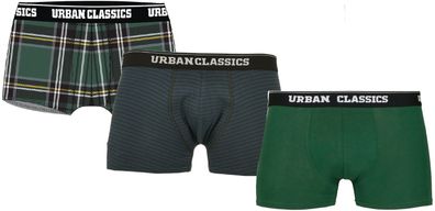 Urban Classics Boxershort Boxer Shorts 3-Pack Dgrn Plaidaop + Btlgrn/ Dblu + Dgrn