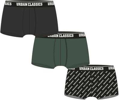 Urban Classics Boxershort Boxer Shorts 3-Pack Darkgreen/ Black/ Branded Aop