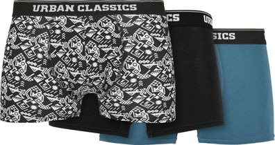 Urban Classics Organic Boxer Shorts 3-Pack Detail Aop/ Black/ Jasper
