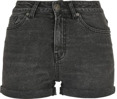 Urban Classics Damen Ladies 5 Pocket Shorts Black Stone Washed