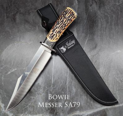 KaSul®|XL Survivor Messer 30cm HORN Design SA79 Jagdmesser Bowie Knife + Köcher