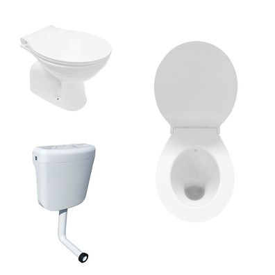 Stand WC Taharet Bidet Toilette Abfluss Boden Aquablue mit Spülkasten und Deckel