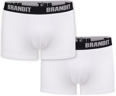 Brandit Boxershorts Logo 2er Pack in White + White