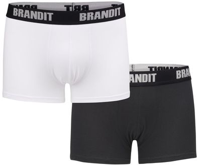 Brandit Boxershorts Logo 2er Pack in White + Black