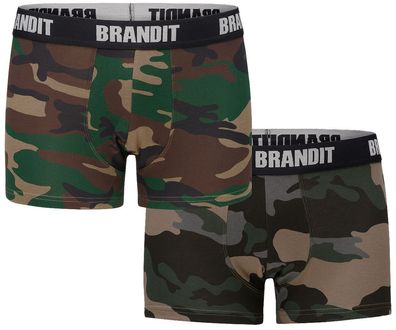 Brandit Boxershorts Logo 2er Pack in Woodland + Darkcamo