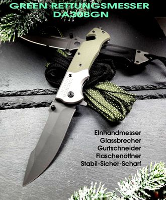 KaSul®| Taschen Messer Combat DA308GN Grün Klappmesser Einhandmesser Survival