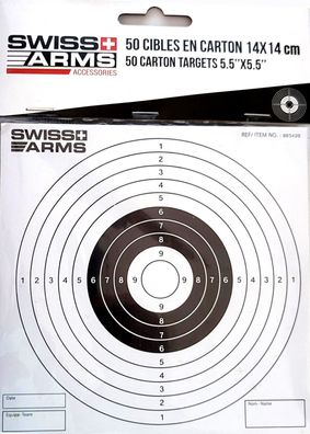 Swiss Arms 50 Blätter 14x14cm Karton Airsoft Sport Target Spot Zielscheibe