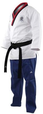 adidas Poomsae Taekwondoanzug Jungs Weiß/ Licht Blau