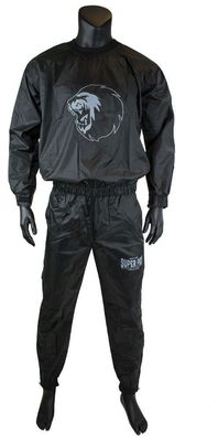 Super Pro Combat Gear Trainingsanzug / Sauna Suit Schwarz/ Weiß