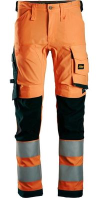 Snickers Workwear High-Vis Stretch Arbeitshose Klasse 2 High-Vis Orange/ Schwarz