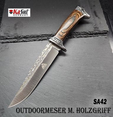 KaSul®| SA42 Bowie Survivor Messer 31cm Holzgriff Damast Design Jagdmesser Knife